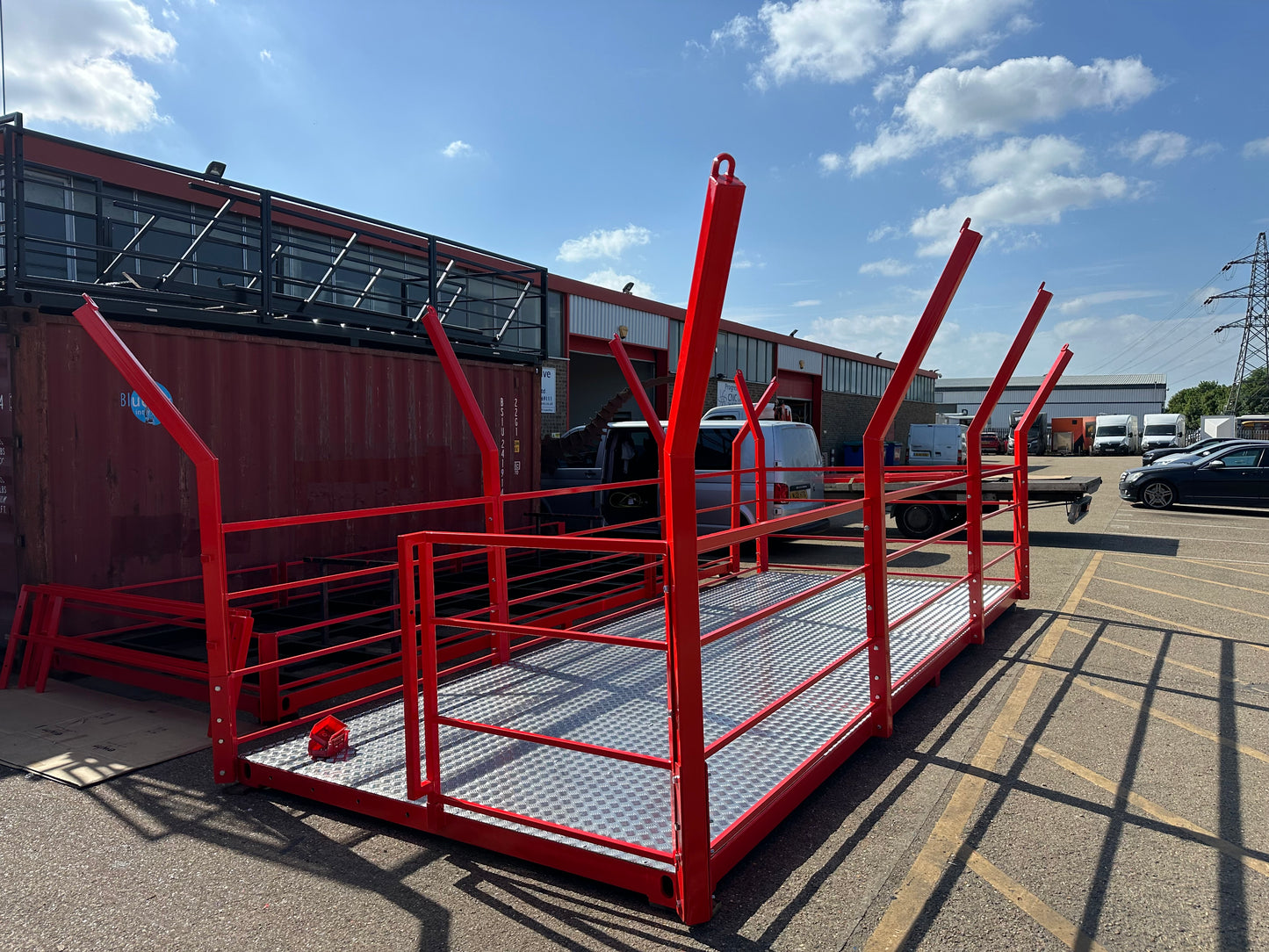 20ft SHIPPING CONTAINER ROOF TERRACE WITH CANOPY POSTS